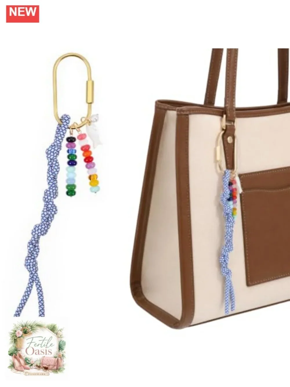 Beaded Rope Braided Keychain Bag Charms Handbag Accessory Fish Pendant